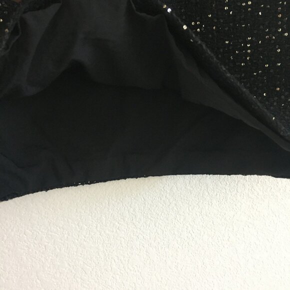 J. ING NWT Shimmer Tweed Party Mini Skirt Black Gold-Sequin Size Large - Picture 4 of 13